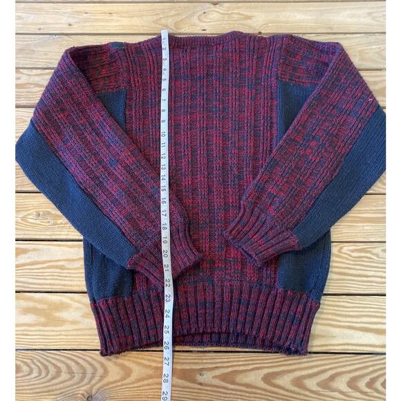 Vintage Giani Leone Sweater With Leather Size Medium Men’s Red Pullover - Picture 5 of 7